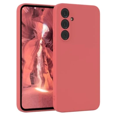 Abbildung von EAZY Case Silikonhülle für Samsung Galaxy A55 Hülle Silikon Rot weich stoßfeste Handyhülle Schutzhülle mit Kameraschutz Dünn Premium Schutz Cover TPU Phone Bumper in Hellrot