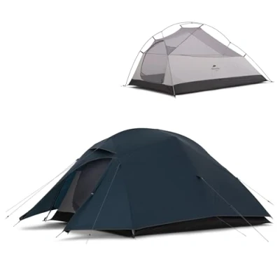 Abbildung von Naturehike Cloud Up 3 Ultraleichtes Zelt Personen Rucksack zum Wandern Camping im Freien (20D Marineblau Upgrade)