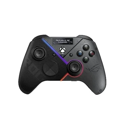 Abbildung von ASUS ROG Raikiri Pro PC Controller (OLED Display, einstellbare Trigger und Joystick, Aura RGB Beleuchtung, ESS DAC, 3,5 mm Kopfhörerbuchse, Stummschalttaste, USB C, 2,4 GHz, Bluetooth)