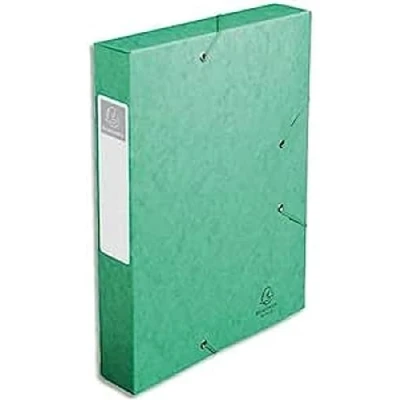 Abbildung von Exacompta 16003H Premium Sammelbox mit Gummizug 60 mm aus extra starkem Colorspan Karton Rückenschild für DIN A4 Archivbox Heftbox Dokumentenbox Zeichenbox Sammelmappe grün