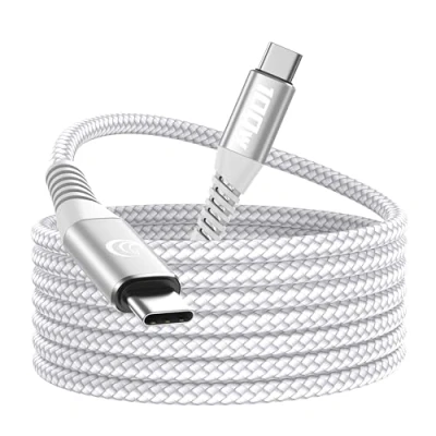 Abbildung von USB C auf Kabel 3M 100W Weiß PD Schnellladekabel Nylon Typ Ladekabel Lang für iPhone 16 15 Pro Max Plus, Samsung S24 S23 S22 S21,iPad, MacBook Air,Pixel,Switch,Tablets usw