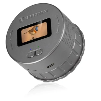 Abbildung von Bresser WLAN Okularkamera mit Display, 2K Video, 1.920x1.080px Foto, für Teleskop, Fernglas etc. 30 65 mm Okulardurchmesser, 1,47&quot; App