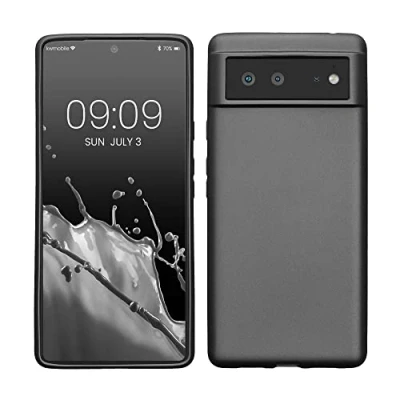 Abbildung von kwmobile Case kompatibel mit Google Pixel 6 Hülle Schutzhülle aus Silikon metallisch schimmernd Handyhülle Metallic Grau