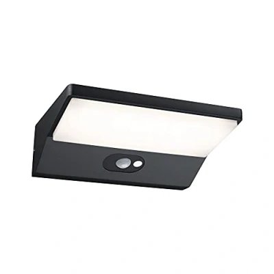 Abbildung von Paulmann 94335 LED Außenleuchte Solar Außenwandleuchte IP44 incl. 1x3,4 Watt Dunkelgrau Außenlampe Aluminium 3000 K