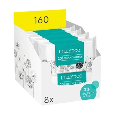 Abbildung von LILLYDOO Feuchttücher Gesicht &amp; Hände 160 Stück (8 x 20), 100% plastikfrei