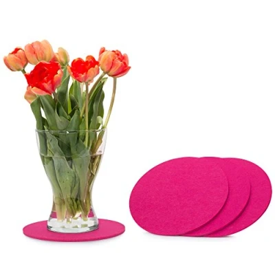 Abbildung von FILU Filzuntersetzer rund 20cm 4er Pack (Farbe wählbar) pink Untersetzer aus Filz für Tisch und Bar als Glasuntersetzer/Getränkeuntersetzer Glas Gläser