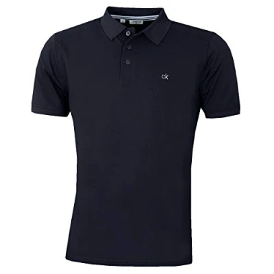Abbildung von Calvin Klein Herren Campus 3 Knopf Kragen Polo Hemd Marine XL