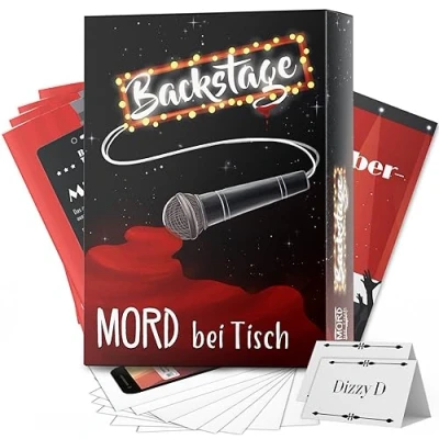 Abbildung von Mord bei Tisch Krimidinner für Zuhause 6 bis 8 Personen Der Backstage Fall Das Krimi Spiel ab 16 Jahren Ideal als Dinner eine mörderische Dinnerparty