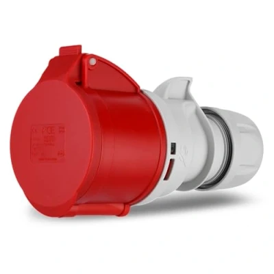 Abbildung von REV CEE Kupplung, 5 polig (3Ph+N+PE) IP44, 400V 32A, rot