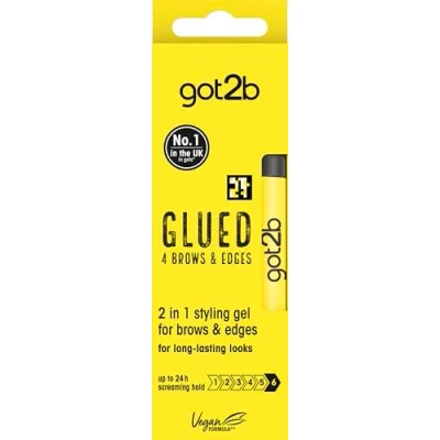 Abbildung von got2b Glued 4 Brows &amp; Edges Gel 2 in 1 16ml, Screaming Hold Brow Gel, klares Augenbrauengel für langanhaltende Looks, stark haltendes got2b, vegane Formel*, natürlich gewonnene