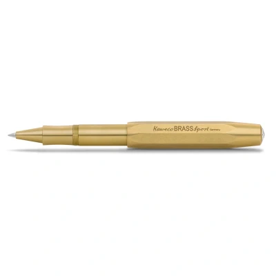 Abbildung von Kaweco Brass Sport Gel / Kugelschreiber inklusive 0,7 mm Rollerball Tintenroller Mine für Linkshänder &amp; Rechtshänder im klassischen Design mit Keramikkugel I Gelroller aus Messing 13,5 cm, schwarz