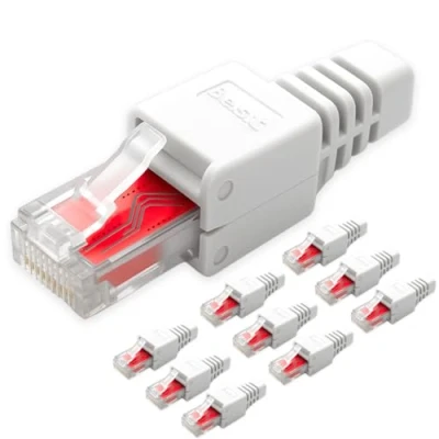 Abbildung von Germany B.e.s.t 10x Netzwerkstecker RJ45 CAT6 werkzeugfrei Werkzeugloser LAN UTP Kabel Stecker für CAT5, CAT6, CAT7 Geeignet Verlege und Patchkabel