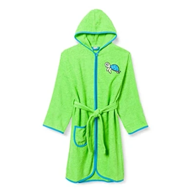 Abbildung von Playshoes Unisex Kinder Frottee bademantel Morgenmantel, Schildkröte, 122 128 EU