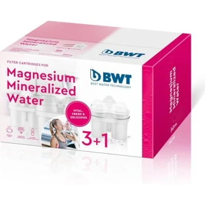 Abbildung von BWT 814134 Filterkartusche Magnesium Mineralized Water Kartuschen für Tischwasserfilter PENGUIN, SLIM und VIDA, 4 Stück (1er Pack)