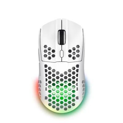 Abbildung von Trust Gaming GXT 929 Helox Kabellose Maus, Ultraleichte Maus 75g, 80h Dauerbetrieb, 2,4 GHz Mikro USB Empfänger, Einstellbare DPI (800 4800), 6 Programmierbare Tasten, PC MMO Weiß