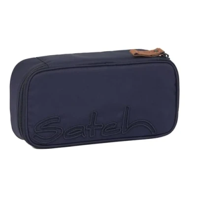 Abbildung von satch Schlamperbox extra groß inkl. Trennfach Reißverschlussfach Stiftehalter Geodreieck Sichtfenster für Stundenplan Nordic Blue Blau