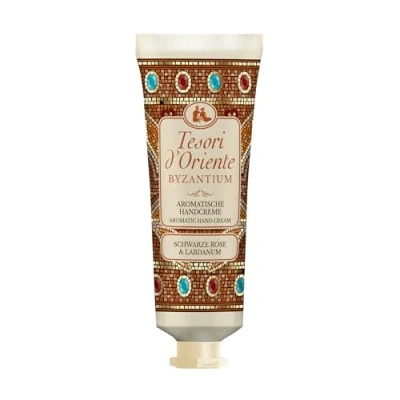Abbildung von TESORI D&#039;ORIENTE Handcreme BYZANTIUM 75ML, zarte mit schwarzer Rose und Labdanum, Wellness Ritual für Körper &amp; Sinne