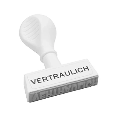 Abbildung von WEDO 19326 Lagertext Stempel VERTRAULICH, Kunststoff, Abdruckbreite ca. 45 mm, ergonomischer Griff, weiß