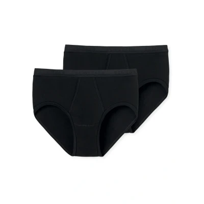 Abbildung von Schiesser Feinripp 2 PACK Slip, Herren, Größe: Small, Schwarz