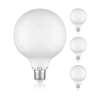 Abbildung von ledscom.de 4 Stück E27 LED Leuchtmittel, G125, warmweiß (2700 K), 6,2 W, 845lm, Milchglas extra matt