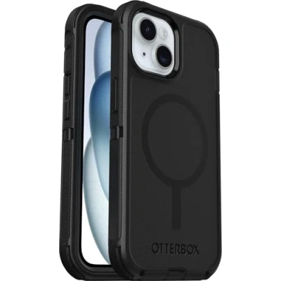 Abbildung von OtterBox Defender Series MagSafe Hülle für iPhone 15/iPhone 14/iPhone 13, stoßfest, sturzsicher, extrem robust, Schutzhülle, 7X getestet nach Militärstandard, Schwarz