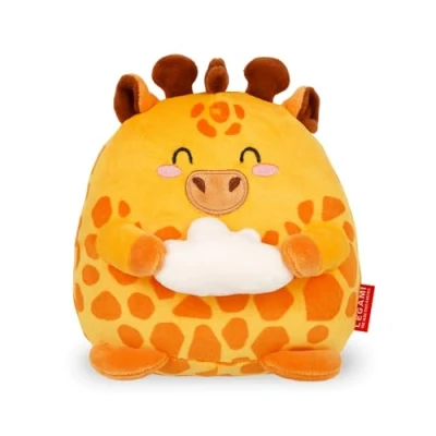Abbildung von Legami Super Soft Plush Plüsch, Giraffe Thema, Mini Größe, mit personalisierbarer ID Karte, Steht alleine, 14x15x12 cm, Yellow