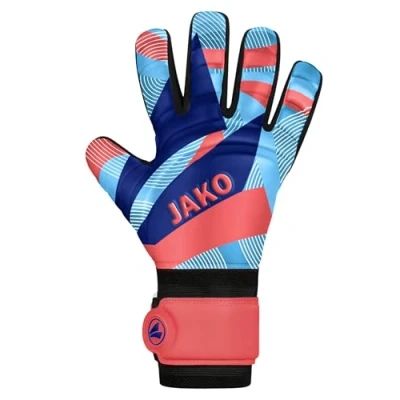 Abbildung von JAKO Unisex Torwart Handschuhe River Basic Junior RC, Coral/SkyBlue/Navy, 5
