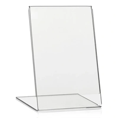 Abbildung von 5 Stück VITAdisplays DIN A6 Werbeaufsteller, L Ständer, Aufsteller im Hochformat, Tischaufsteller aus original PLEXIGLAS