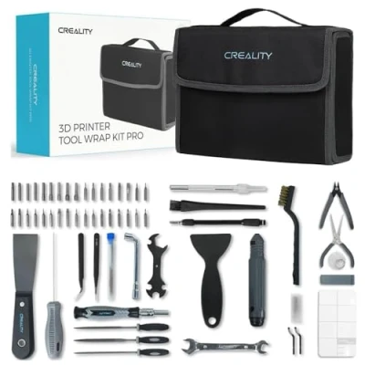 Abbildung von Creality Offiziell 3D Drucker Tool Kit Werkzeuge Kit, 74 Stücke Werkzeug Wrap Pro Zubehör mit Aufbewahrungstasche