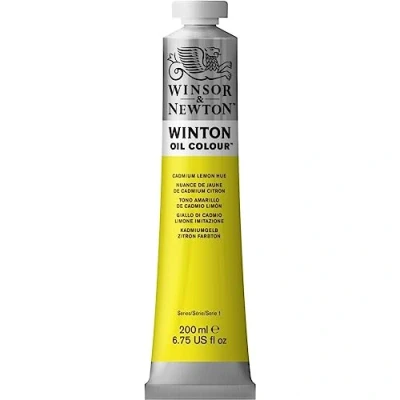 Abbildung von Winsor &amp; Newton 1437087 Winton, feine hochwertige Ölfarbe 200ml Tube mit gleichmäßiger Konsistenz, Lichtbeständig, hohe Deckkraft, Reich an Farbpigmenten Kadmium Gelb Zitrone Farbton