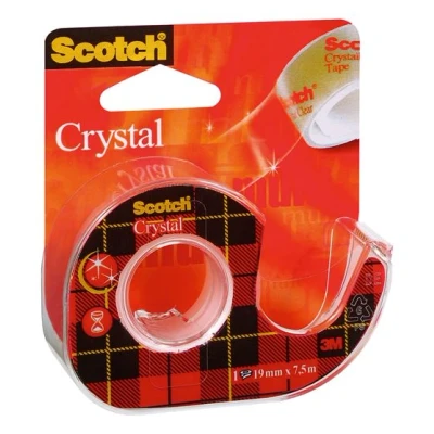 Abbildung von Scotch Crystal klebeband, 1 Rolle und Handabroller 19 mm x 7.5 m Allzweck klebeband für die Reparatur, Verschließen von Dokumenten