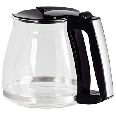 Abbildung von Melitta Ersatzglaskanne für die Filterkaffeemaschine Optima Timer, Glas, Schwarz, 15,5 x 14,7 cm