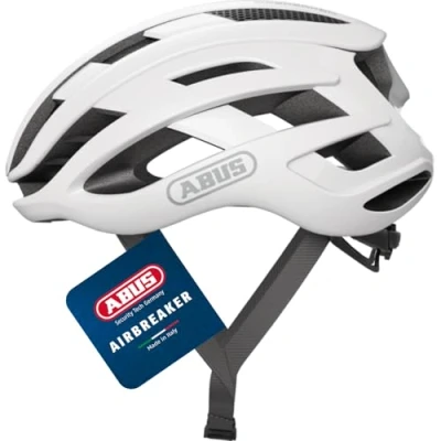 Abbildung von ABUS Rennradhelm AirBreaker High End Fahrradhelm für den professionellen Radsport Jugendliche und Erwachsene Helm Damen Herren Weiß, Größe M