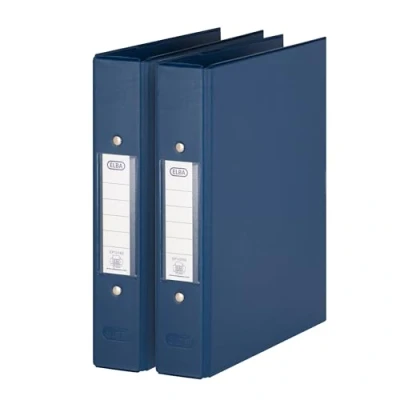 Abbildung von Elba 2 x Ringbuch DIN A5 Ring Ordner mit Mechanik, Kunststoff, 205 235 3 mm, blau