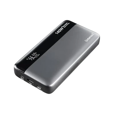 Abbildung von Intenso Powerbank HE25000, externer Akku mit Power Delivery (140W) &amp; USB C zu Ladekabel, 25000mAh, Grau Schwarz