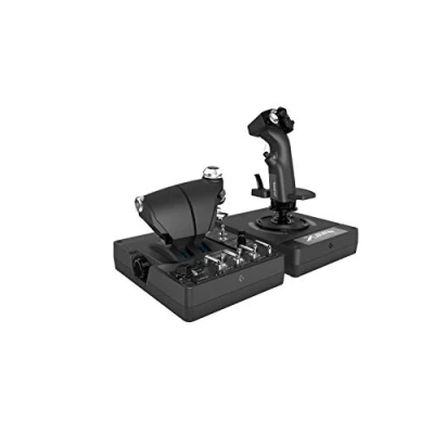Abbildung von Logitech G X56 H.O.T.A.S. Schubregler &amp; Stick Controller für Weltraum Simulationen, 6 Freiheitsgrade, 4 Federoptionen, +189 Programmierbare Befehle, RGB Beleuchtung, 2x USB Anschluss, PC Schwarz