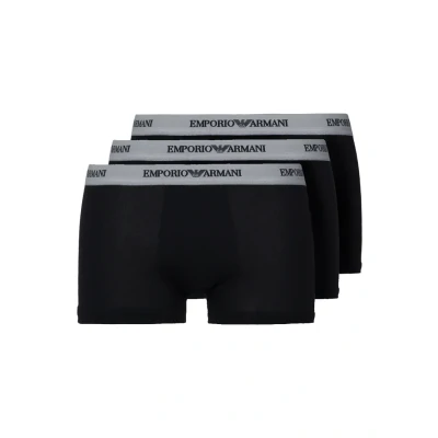 Abbildung von Emporio Armani Stretch Trunk 3 PACK Panties, Herren, Größe: Small, Nero