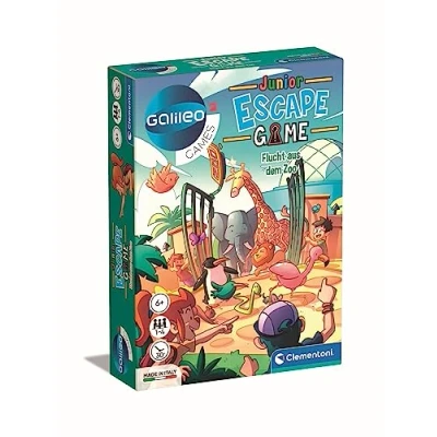 Abbildung von Clementoni Galileo Escape Game Junior Flucht aus dem Zoo Spiel für Kinder ab 6 Jahren Gesellschaftsspiel &amp; Familienspiel 59338