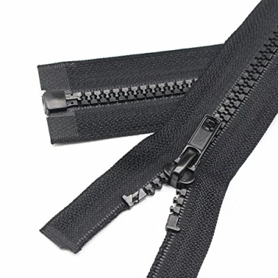 Abbildung von YaHoGa 2 Stück 50 cm Reißverschluss Kunststoff 5mm teilbar Reissverschluss für Jacken Schwarz (50 cm)