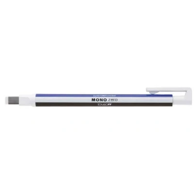 Abbildung von Tombow EH KUS Präzisionsradierer MONO zero nachfüllbar eckige Spitze, 2.5 mm x 5 mm, weiß/blau/schwarz