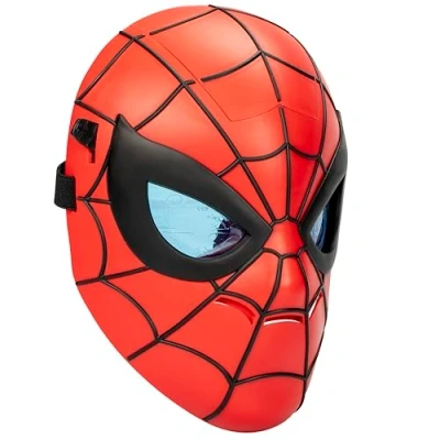 Abbildung von SPIDER Man Marvel Maske mit Lichteffekt, als Ergänzung Kostüm und für kleine Fans von großen Superhelden, verstellbarem Riemen