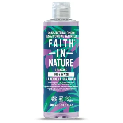 Abbildung von Faith In Nature Natürliches Lavendel Geranien Duschgel, Beruhigend, Vegan und Frei von Tierversuchen, Ohne SLS Oder Parabene, 400ml