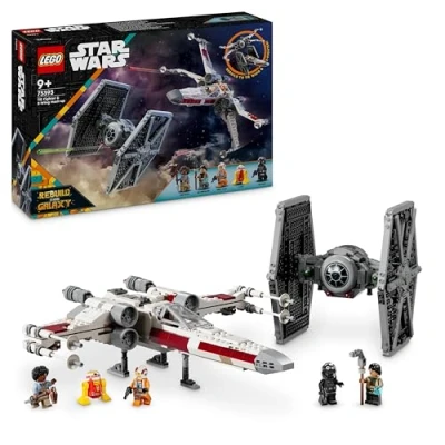 Abbildung von LEGO Star Wars Mashup aus TIE Fighter &amp; X Wing, baubare Spielzeug Sternjäger, Geschenkidee für Kinder, anpassbare Sternenschiffe, Geschenk Jungen, Mädchen und alle Fans 75393