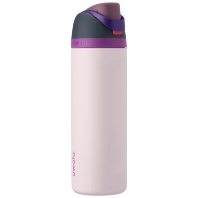 Abbildung von OWALA FreeSip Isolierte Edelstahl Trinkflasche mit Strohhalm, 710 ml BPA frei, optimal für Sport, Fitness, Outdoor und Reisen, Dreamy Field