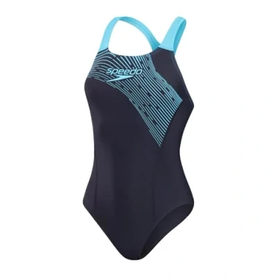 Abbildung von Speedo Womens Medley LOGO Piece Badeanzug, Damen, Größe: 34, True navy/picton blue