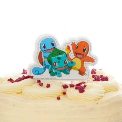 Abbildung von Amscan 9917120 Offiziell lizenzierte Pokémon Kuchenkerze für Kindergeburtstag, auf Holzspießen, 8,3 cm x 5,5 cm, mehrfarbig