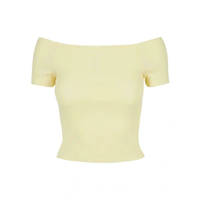 Abbildung von Urban Classics OFF Shoulder Tshirt basic, Damen, Größe: XL, Softyellow