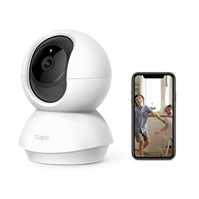 Abbildung von TP Link Tapo C210 WLAN IP Kamera Überwachungskamera (Linsenschwenkung und Neigung, 3MP Auflösung, 2 Wege Audio, Nachtsicht zu 9m, bis 256 GB lokaler Speicher) Weiß/Schwarz, 1 Stück (1er Pack)