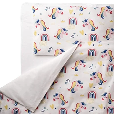 Abbildung von FlyIdeas Baby Bettwäsche Komplett Set 120x150 cm, 100% Reine Zert. Baumwolle Decken mit Kissenbezug fur Neugeborenen Kinderbett Stubenwagen &amp; Wiegen, Made in EU