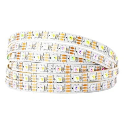Abbildung von BTF LIGHTING RGBW RGBWW Warmweiß SK6812 5m 60LEDs/Pixels/m 300LEDs Individuell adressierbar Flexibel RGB+Warm White 4 farbe in 1 LED Traumfarbe Streifen Nicht wasserdicht IP30 DC5V